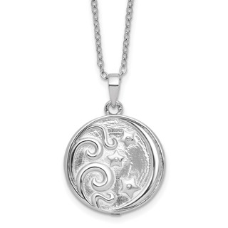 Sentimental Expressions Sterling Silver Rhodium-plated Antiqued Goodnight Ash Holder 18 Inch Necklace