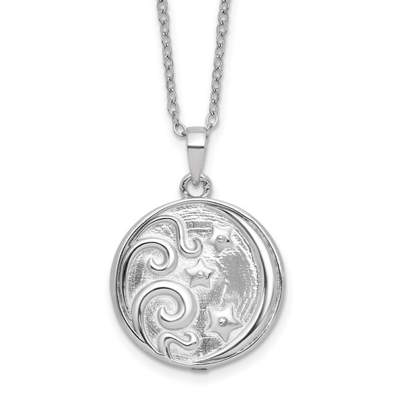 Sentimental Expressions Sterling Silver Rhodium-plated Antiqued Goodnight Ash Holder 18 Inch Necklace