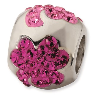 Sterling Silver Shades of Pink Flower Bead