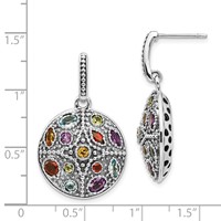 Shey Couture Sterling Silver Earrings with 14K Accent Antiqued.55 Amethyst.28 Citrine.65 Blue Topaz.37 Peridot.52 Garnet Post Dangle view 4