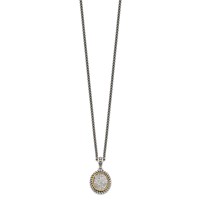 Shey Couture Sterling Silver Necklace with 14K Accent Antiqued Diamond, 18" view 2
