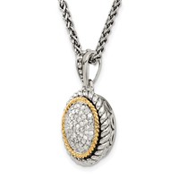Shey Couture Sterling Silver Necklace with 14K Accent Antiqued Diamond, 18" view 5