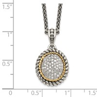 Shey Couture Sterling Silver Necklace with 14K Accent Antiqued Diamond, 18" view 3