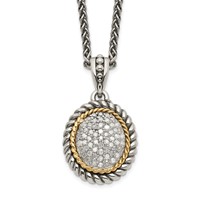 Shey Couture Sterling Silver Necklace with 14K Accent Antiqued Diamond, 18" view 1