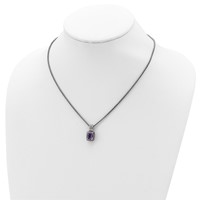 Shey Couture Sterling Silver Necklace with 14K Accent Antiqued Cushion Amethyst, 18" view 4