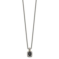 Shey Couture Sterling Silver Necklace with 14K Accent Antiqued Black Onyx, 18" view 2
