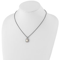Shey Couture Sterling Silver Necklace with 14K Accent Antiqued Mother of Pearl, 18" view 4
