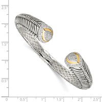 Shey Couture Sterling Silver Bracelet with 14K Accent Antiqued 0.50 Carat Diamond Hinged Cuff view 3
