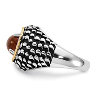 Sterling Silver Ring with 14K Accent Polished & Antiqued Citrine view 3