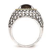 Sterling Silver Ring with 14K Antiqued Smoky Quartz view 2