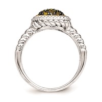 Sterling Silver Ring with 14K and Black Rhodium Citrine view 2