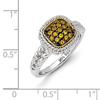 Sterling Silver Ring with 14K and Black Rhodium Citrine view 3