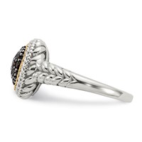 Sterling Silver Ring with 14K and Black Rhodium Smoky Quartz view 3