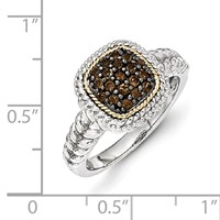 Sterling Silver Ring with 14K and Black Rhodium Smoky Quartz view 4