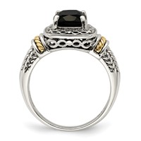 Shey Couture Sterling Silver Ring with 14K Accent Antiqued Black Onyx view 2