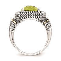 Sterling Silver Ring with 14K Antiqued Lemon Quartz view 2