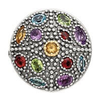 Shey Couture Sterling Silver Ring with 14K Accent Antiqued.43 Amethyst.19 Citrine.32 Blue Topaz.32 Peridot.35 Garnet view 5