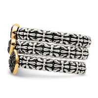 Sterling Silver Rings with 14K Black Diamond 3 Stackable view 3