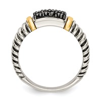 Shey Couture Sterling Silver Ring with 14K Accent Antiqued Black Diamond view 2