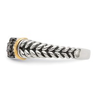 Shey Couture Sterling Silver Ring with 14K Accent Antiqued Black Diamond view 3
