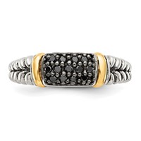 Shey Couture Sterling Silver Ring with 14K Accent Antiqued Black Diamond view 5
