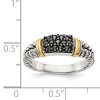 Shey Couture Sterling Silver Ring with 14K Accent Antiqued Black Diamond view 4