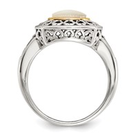 Shey Couture Sterling Silver Ring with 14K Accent Antiqued Mother of Pearl view 2