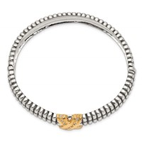 Shey Couture Sterling Silver Bracelet with 14K Accent Antiqued Diamond Hinged Bangle view 2