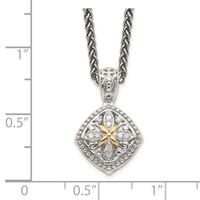 Shey Couture Sterling Silver Necklace with 14K Accent Diamond - 18in view 3