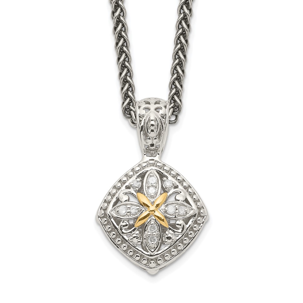 Shey Couture Sterling Silver Necklace with 14K Accent Diamond - 18in