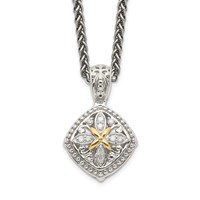 Shey Couture Sterling Silver Necklace with 14K Accent Diamond - 18in view 1