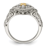 Shey Couture Sterling Silver Rhodium-plated Ring with 14K Accent Diamond view 2