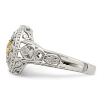 Shey Couture Sterling Silver Rhodium-plated Ring with 14K Accent Diamond view 3