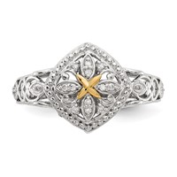 Shey Couture Sterling Silver Rhodium-plated Ring with 14K Accent Diamond view 5