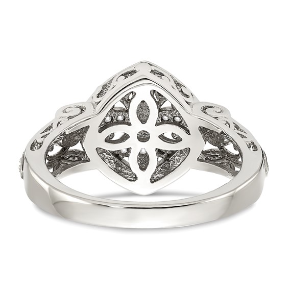 Shey Couture Sterling Silver Rhodium-plated with 14K Accent Diamond Ring