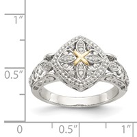 Shey Couture Sterling Silver Rhodium-plated Ring with 14K Accent Diamond view 4