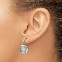 Shey Couture Sterling Silver Earrings with 14K Accent Diamond Dangle Post view 3