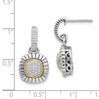 Shey Couture Sterling Silver Earrings with 14K Accent Diamond Dangle Post view 4