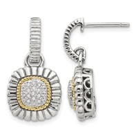 Shey Couture Sterling Silver Earrings with 14K Accent Diamond Dangle Post view 1