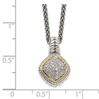 Shey Couture Sterling Silver Necklace with 14K Accent Diamond, 18" view 3