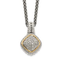 Shey Couture Sterling Silver Necklace with 14K Accent Diamond, 18" view 1
