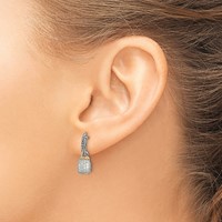 Shey Couture Sterling Silver Earrings with 14K Accent Antiqued Diamond Dangle Post view 3
