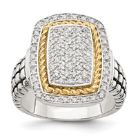 Shey Couture Sterling Silver Ring with 14K Accent Diamond view 1