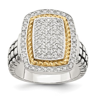 Shey Couture Sterling Silver with 14K Accent Diamond Ring