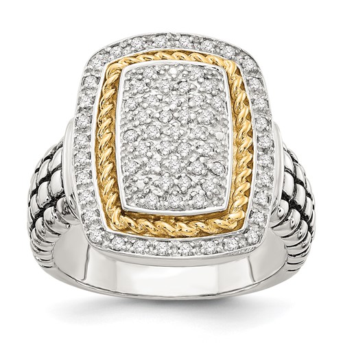 Shey Couture Sterling Silver Ring with 14K Accent Diamond