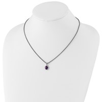 Shey Couture Sterling Silver Necklace with 14K Accent Antiqued Amethyst Oval, 18" view 4