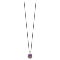 Shey Couture Sterling Silver Necklace with 14K Accent Antiqued Cushion Amethyst, 18" view 2