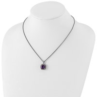 Shey Couture Sterling Silver Necklace with 14K Accent Antiqued Cushion Amethyst, 18" view 4