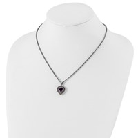 Shey Couture Sterling Silver Necklace with 14K Accent Antiqued Amethyst Heart, 18" view 4