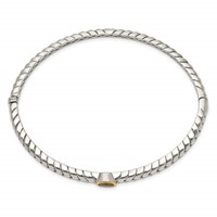 Shey Couture Sterling Silver Bracelet with 14K Accent Peridot Round Bezel Hinged Bangle view 2